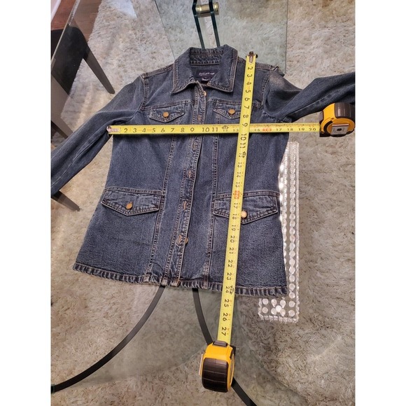 Jones NewYork Women's Denim Blue Long Sleeve Buttons Front Casual Jeans Jacket S - Picture 14 of 14